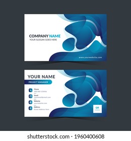 Blue color business card design professional