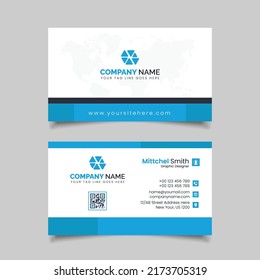 Blue color business card design, relisted business card template design 