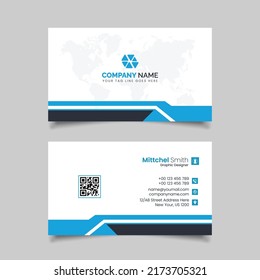Blue color business card design, relisted business card template design 