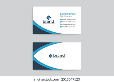Blue color business card design