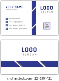 blue color business card template, modern style creative business layout , abstract white background name card design, simple corporate clean vector business card, unique concept graphic.