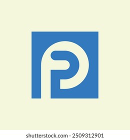 Blue Color Business Logo Letter P.