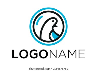 Blue Color Camera Beautiful Bird Logo Design