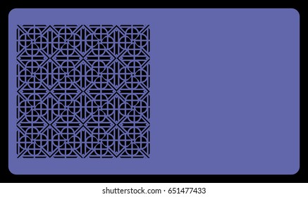 blue color card with lace pattern. for laser cutting. Vector illustration.