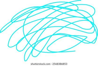 Blue color chaos pattern. Doodle circle sketch. Colorful background with line arrangement. graffiti Complex chaotic lines texture in blue. Art creation. Print banners, posters and t-shirts