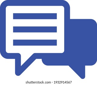  Blue color Chat vector icon Illustration on white background