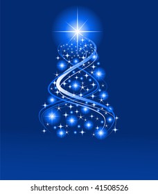 Blue color Christmas background, vector illustration