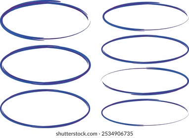cor azul círculo traçado rabiscar elipses vetor