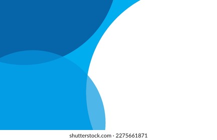 Color azul de los círculos de fondo con una capa superpuesta. Para papel pintado, portada, banner, afiche, cartel y presentación. Fondo abstracto azul para tarjeta de visita y plantilla de volante, ilustración vectorial 