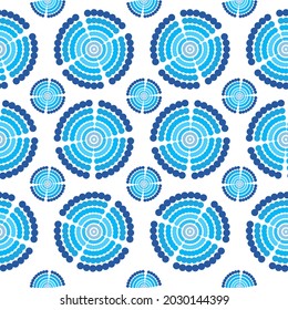 El color azul gira en torno a un patrón sin fisuras. Diseño abstracto moderno para el papel,