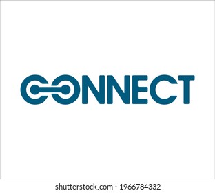 Blue color Connect lo designed on white background