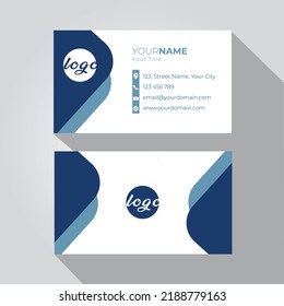 Blue color cooperate business and vising card design