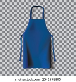 Blue color cotton apron blank isolated vector for decoration