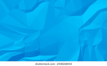 blue color creased texture paper background for wall backdrop vector