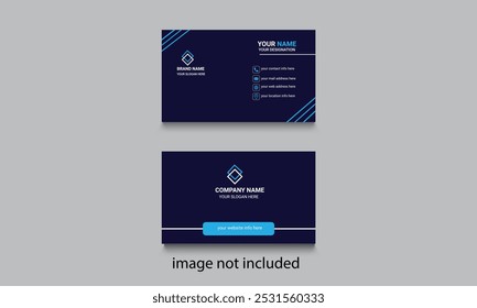 Blue color creative editable business card design