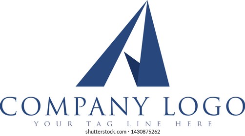 Blue Color Creative A Letter Logo Design.this is high resolution,creative and unique company logo.you can use this logo for your company and website.this is print ready logo.