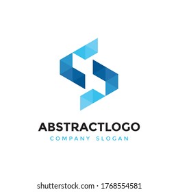 blue color creative modern abstract S letter mark vector for technology and corporate identity