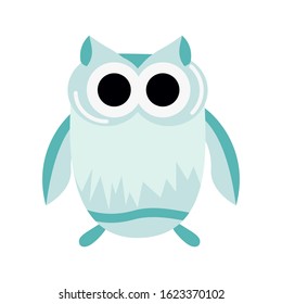 blue color cute owl vector with cute eyes