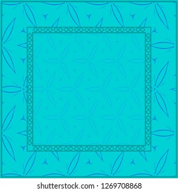 Blue color Design Of A Geometric Pattern . Vector Illustration. For Print Bandana, Shawl, Carpet, Tablecloth, Bed Cloth, Fashion.