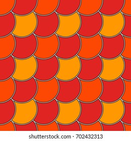 Blue color diagonal fish scale wallpaper. Asian traditional ornament with repeated scallops. Japanese seamless surface pattern with squama. Grid motif. Digital paper. Vector illustration