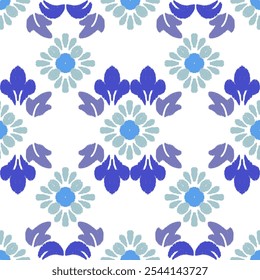 Blaue Farbe digitale IKAT-Muster für die Schaffung schöner Stoffdesigns und andere Elemente der Modebranche und Innenausstattung (Verpackung, Seide, Schal, Kleidung, Hintergrund, Teppiche, Vorhänge) 