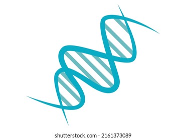 Blue Color Dna Strand Icon.