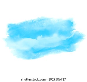 Blue Color Drawing Watercolor Vector Splash, Grunge Design Background. Aqua Liquid Abstract Scribble Smear Wallpaper, Paper Texture