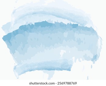 Blue color drawing watercolor vector splash, grunge design background. Aqua liquid abstract scribble smear wallpaper, paper texture