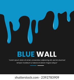 Recorrido de color azul, ilustración vectorial de fondo de goteo de color