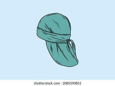 Blue color of durag illustration design