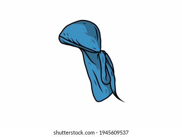 Blue color of durag illustration drawing design