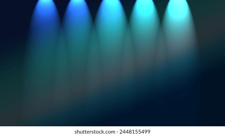 Blue color elegant background with five light down effect. Abstract blurred background, For Web and Mobile Applications, business infographic and social media, modern decoration, art illustration.