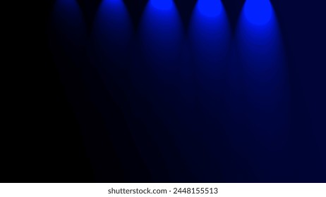 Blue color elegant background with five light down effect. Abstract blurred background, For Web and Mobile Applications, business infographic and social media, modern decoration, art illustration.