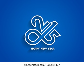 Blue color elegant happy new year 2015 background design.