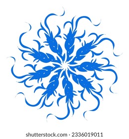 Blue color ethnic mandala patern design illustration. Perfect for logos, icons, stickers, tattoos, design elements for websites, advertisements and more.
