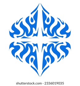 Blue color ethnic mandala patern design illustration. Perfect for logos, icons, stickers, tattoos, design elements for websites, advertisements and more.
