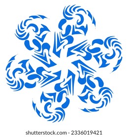 Blue color ethnic mandala patern design illustration. Perfect for logos, icons, stickers, tattoos, design elements for websites, advertisements and more.
