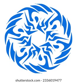 Blue color ethnic mandala patern design illustration. Perfect for logos, icons, stickers, tattoos, design elements for websites, advertisements and more.
