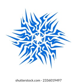 Blue color ethnic mandala patern design illustration. Perfect for logos, icons, stickers, tattoos, design elements for websites, advertisements and more.
