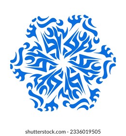 Blue color ethnic mandala patern design illustration. Perfect for logos, icons, stickers, tattoos, design elements for websites, advertisements and more.
