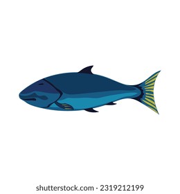 blue color fish , Vector aquarium fish illustration.  flat aquarium fish icon for your design.