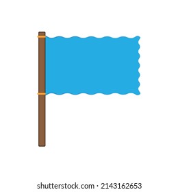Blue color flag with wave effect