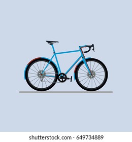 Blue color flat design Bike or Bicycle
