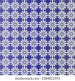 blue color floral seamless pattern on blue background