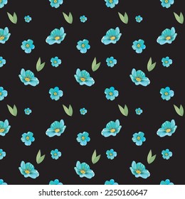 blue color flower pattern Pro Vector textile print pattern and many other puposes