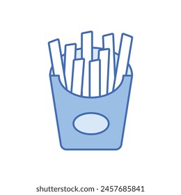 Blue Color Fries vector icon