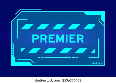 Blue color of futuristic hud banner that have word on user interface screen on black background