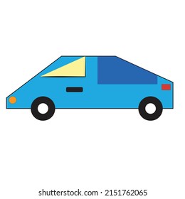 A blue color futuristic truck  - transportation illustration - vector , icon 