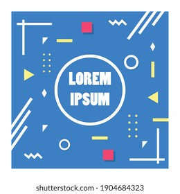 blue color geometric minimal background vector illustration design