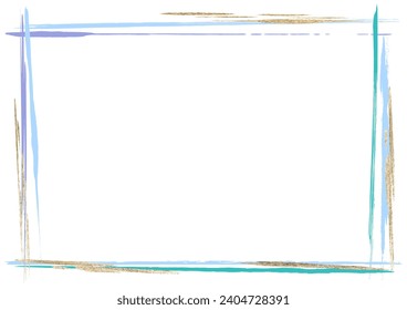 lignes de couleur bleue et d'éclat Cadre brut, image vectorielle